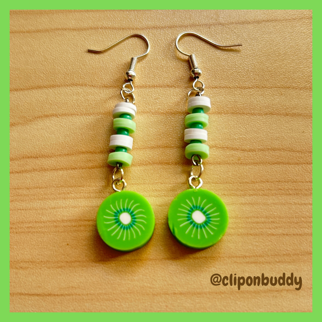 mini fruit theme: (mini lime earrings)