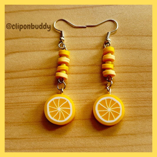 mini fruit theme: (mini lemon earrings)