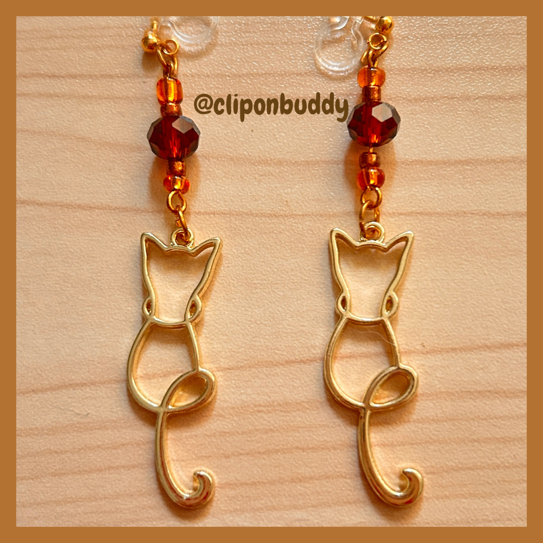 twirly cat earrings