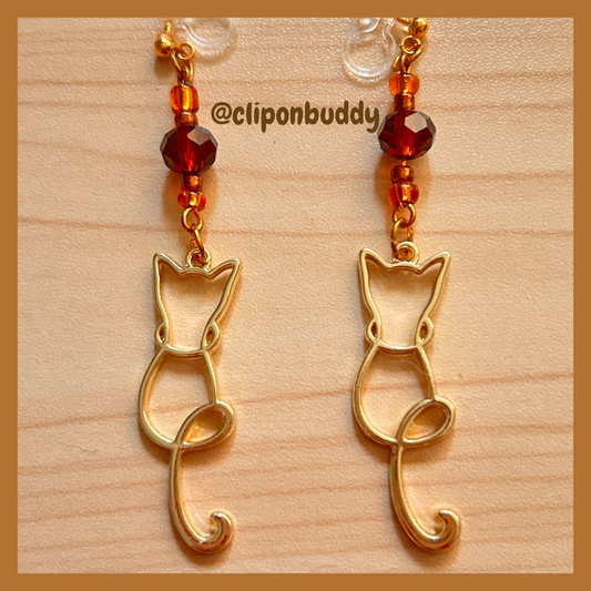 twirly cat earrings