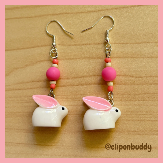 farm animal: (bunny earrings)