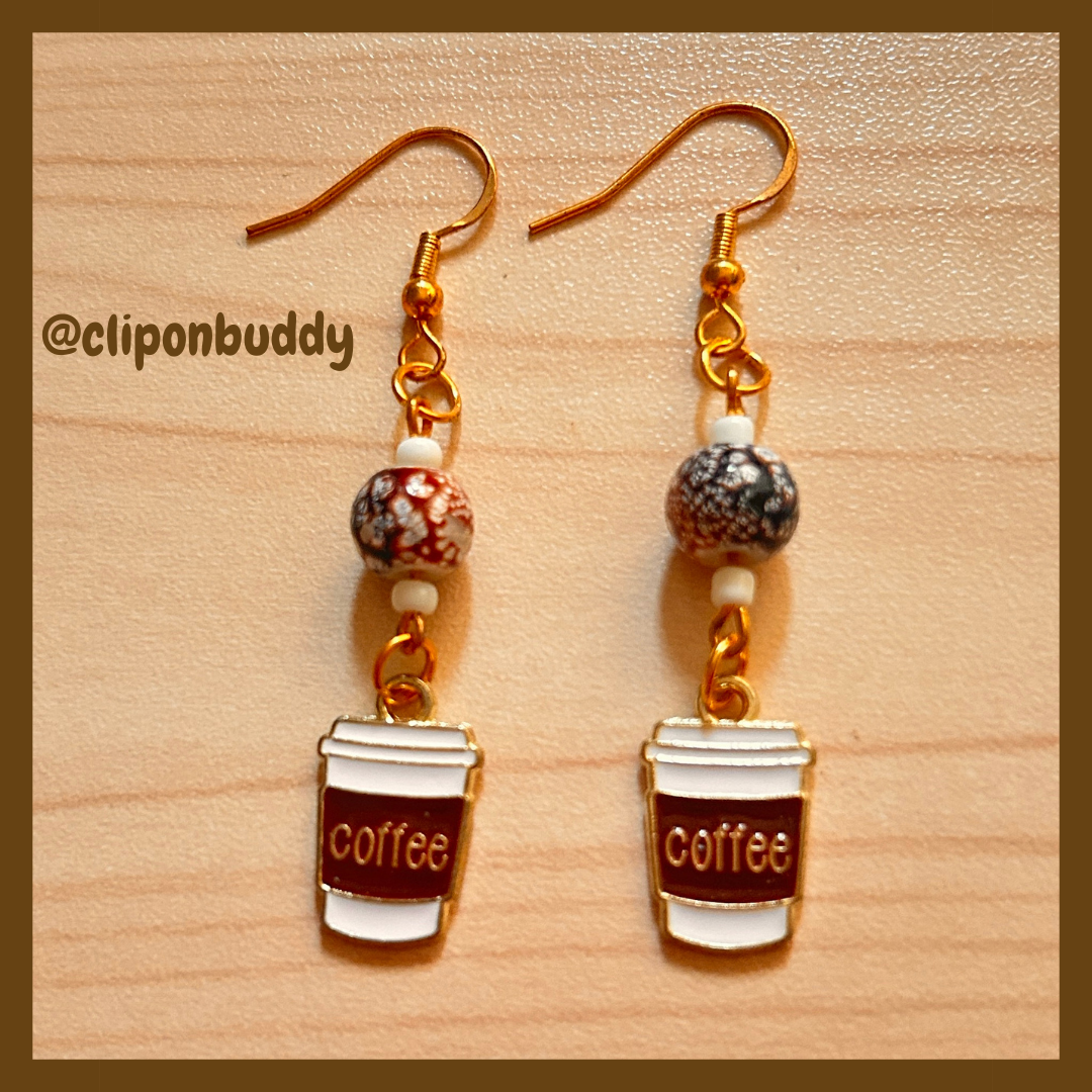 coffee earrings