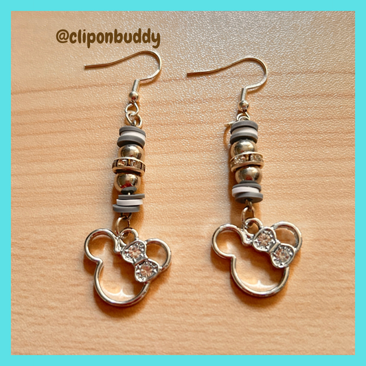 minnie mouse crystal earrings