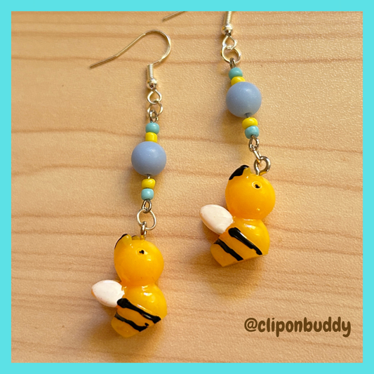 farm animal: (bee earrings)