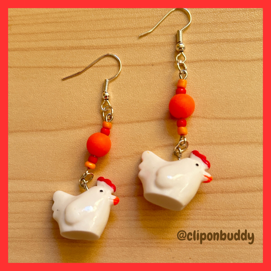 farm animal: (rooster earrings)