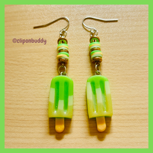 popsicle earrings: (lime green)