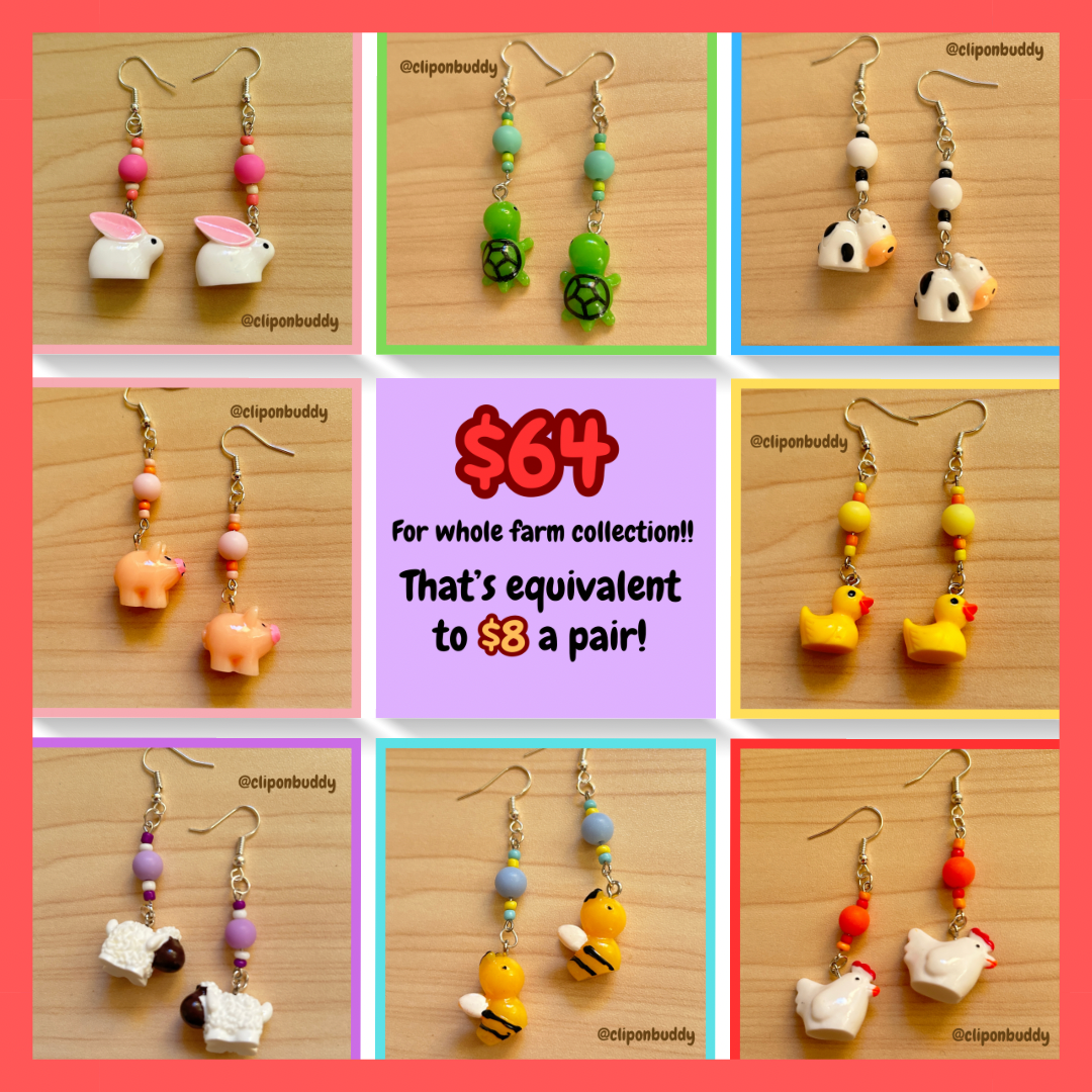 farm animal earrings: *collection deal section*